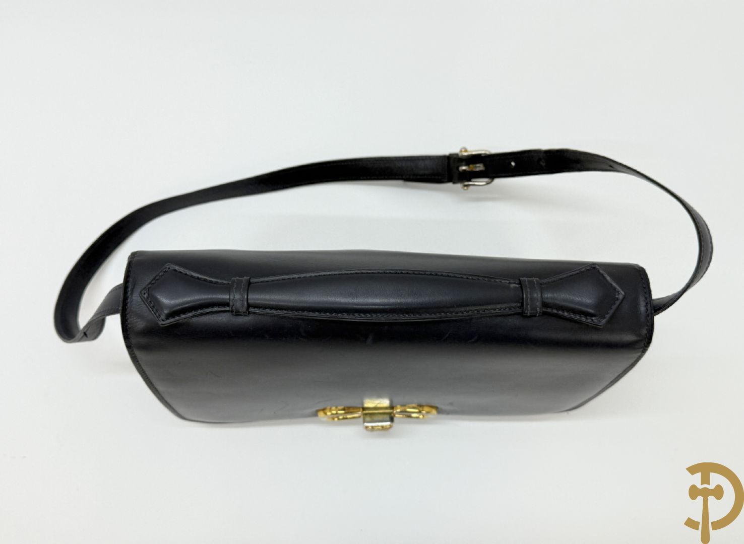 Blauw lederen vintage handtas van Celine