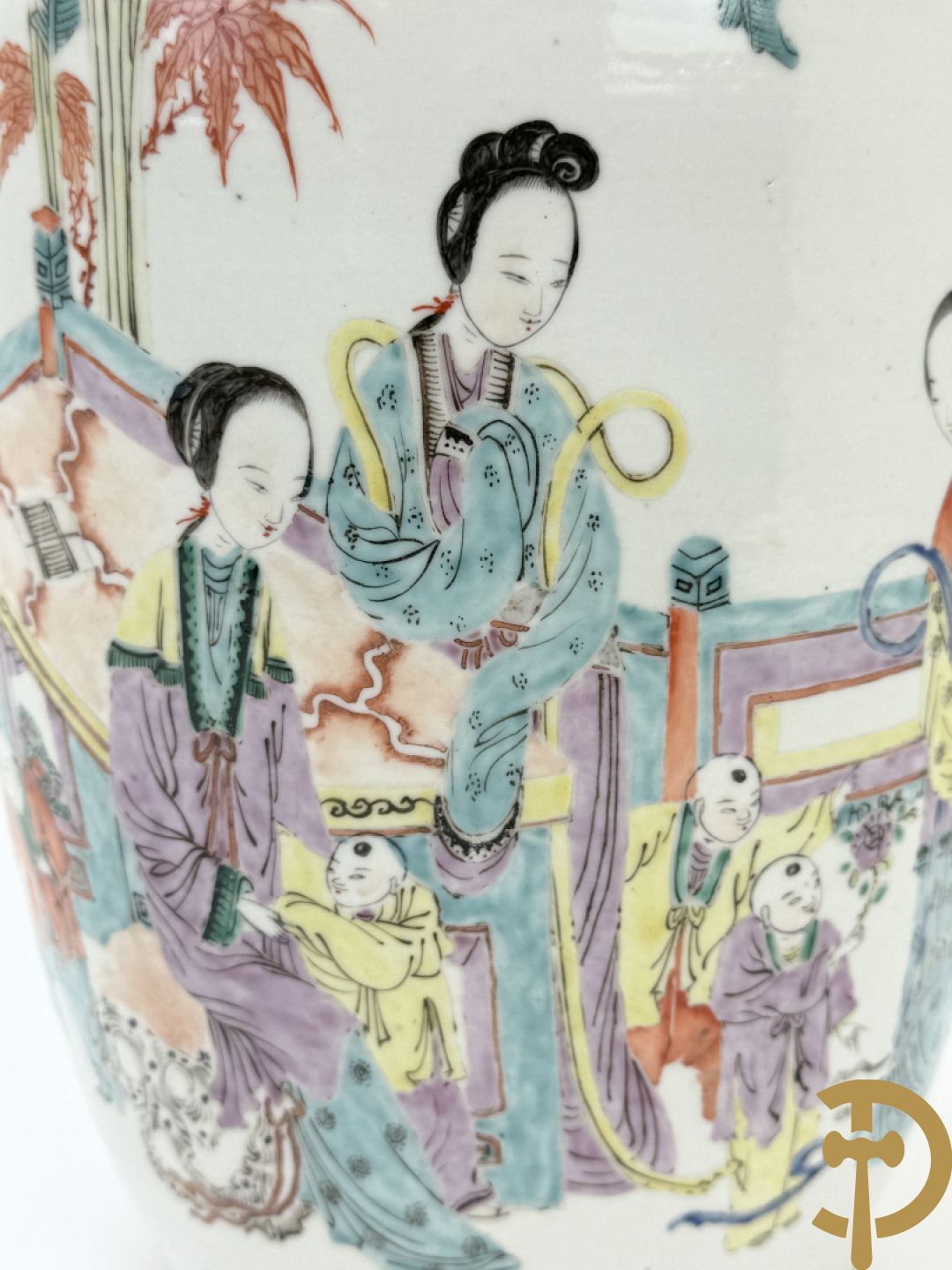 Chinese porseleinen vaas met decor van geisha