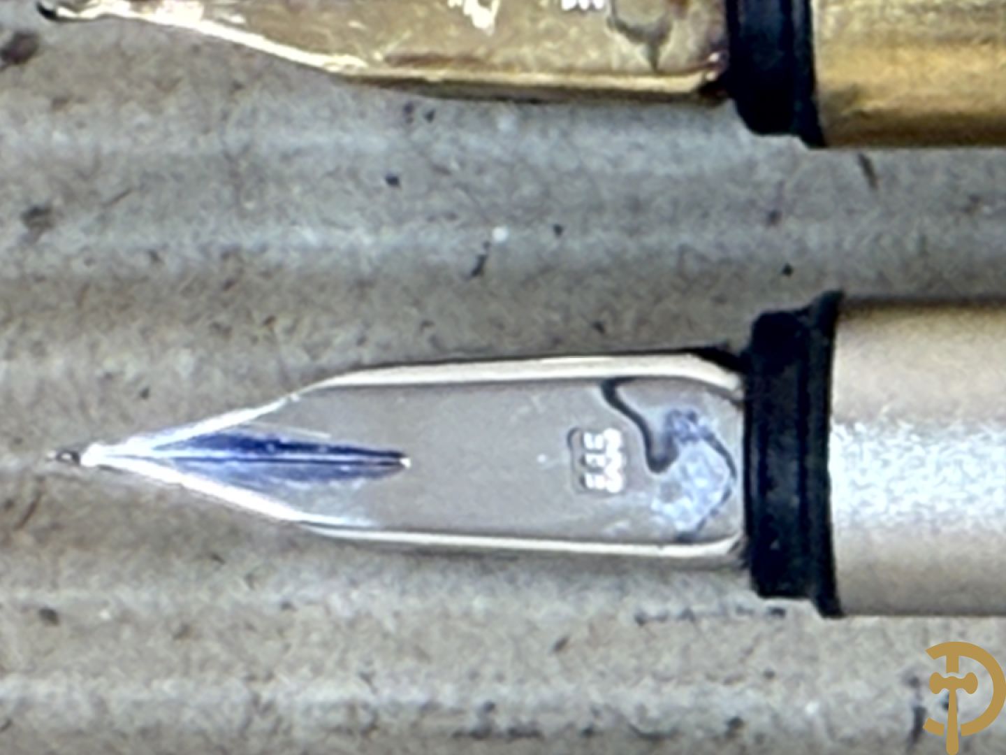 Vergulde en verzilverde vulpen Mont blanc, met gemerkte pen