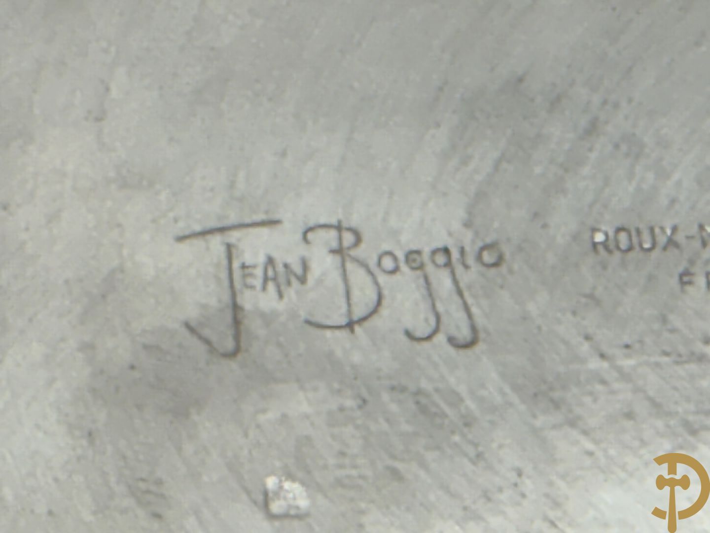 Verzilverde siercoupe, ontwerper Jean Boggio pour Roux-Marquiand - met bijhorende doos