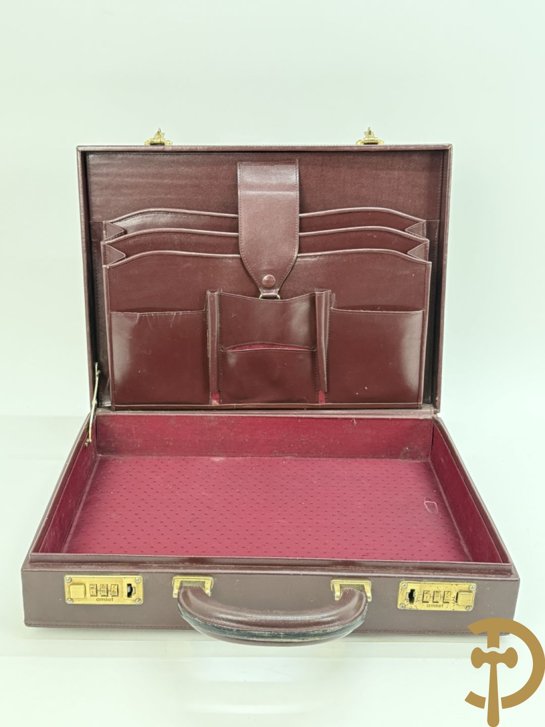 Aktentas in bordeaux leder, Cartier