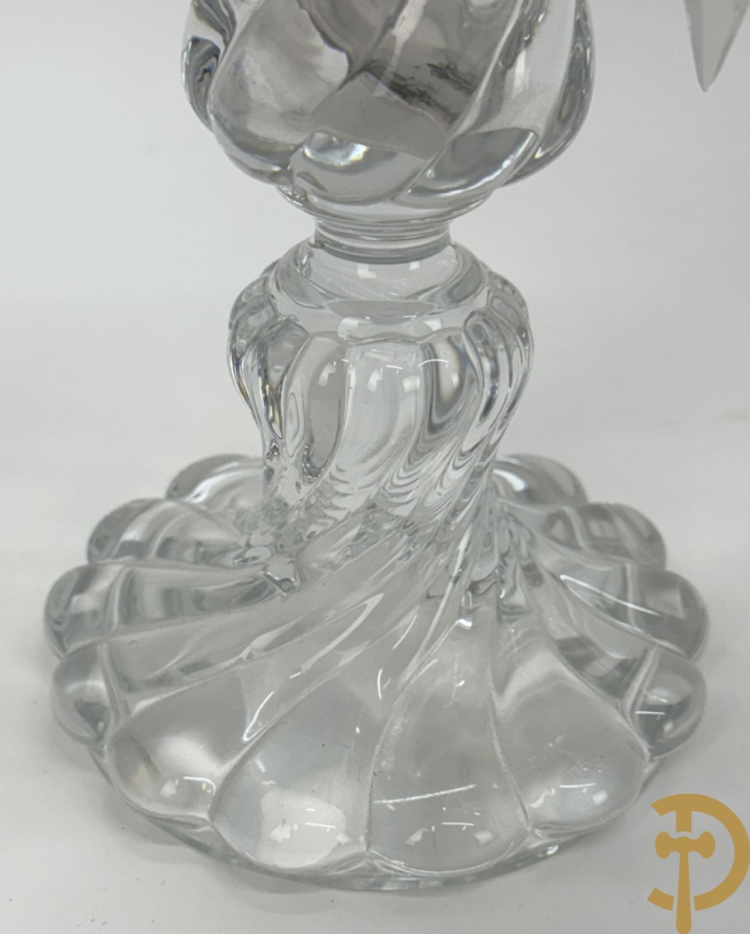 Paar kandelaars in helder kristal, Baccarat