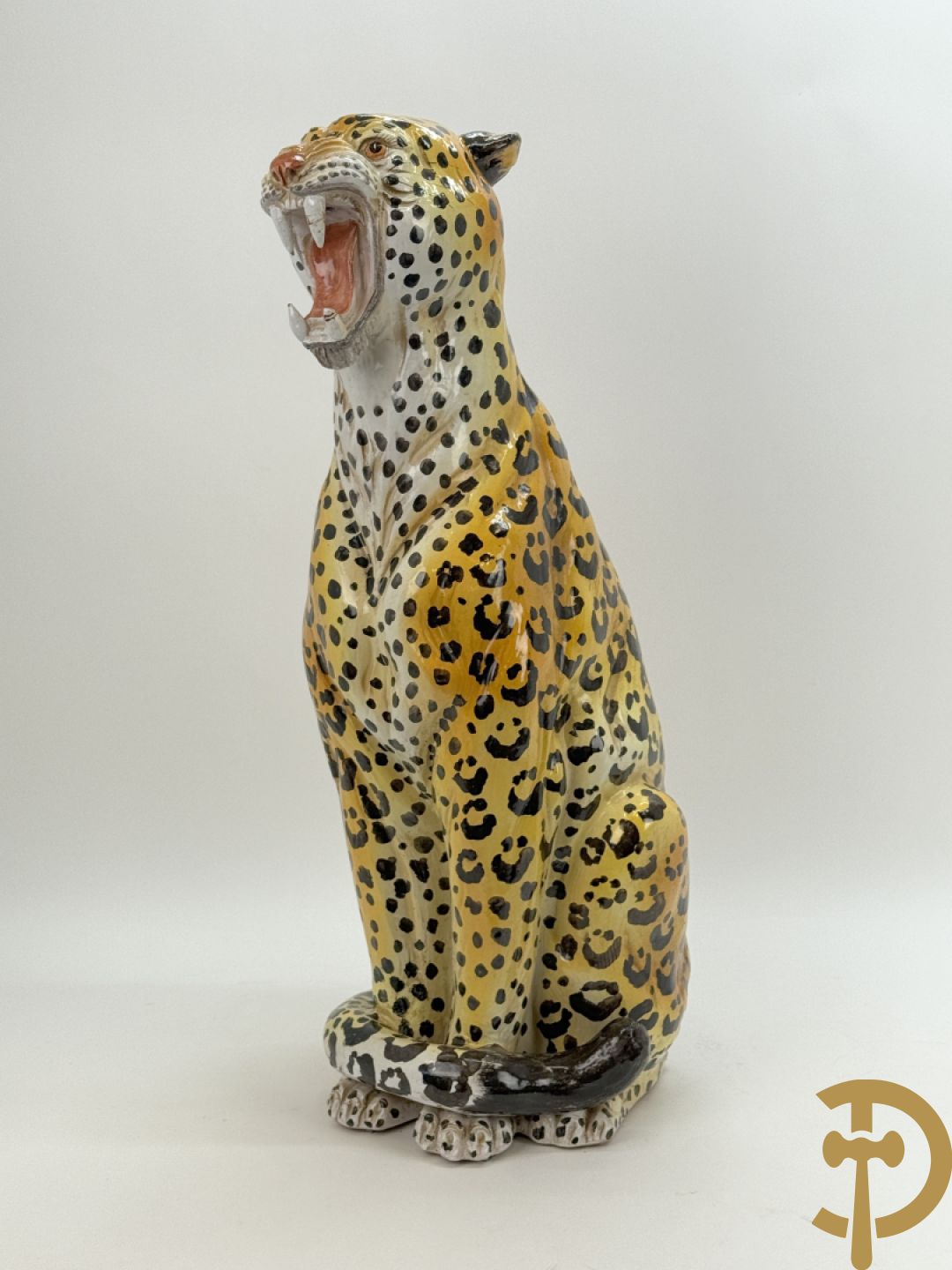 Italiaans gekleurd keramieken vintage luipaard, jaren 