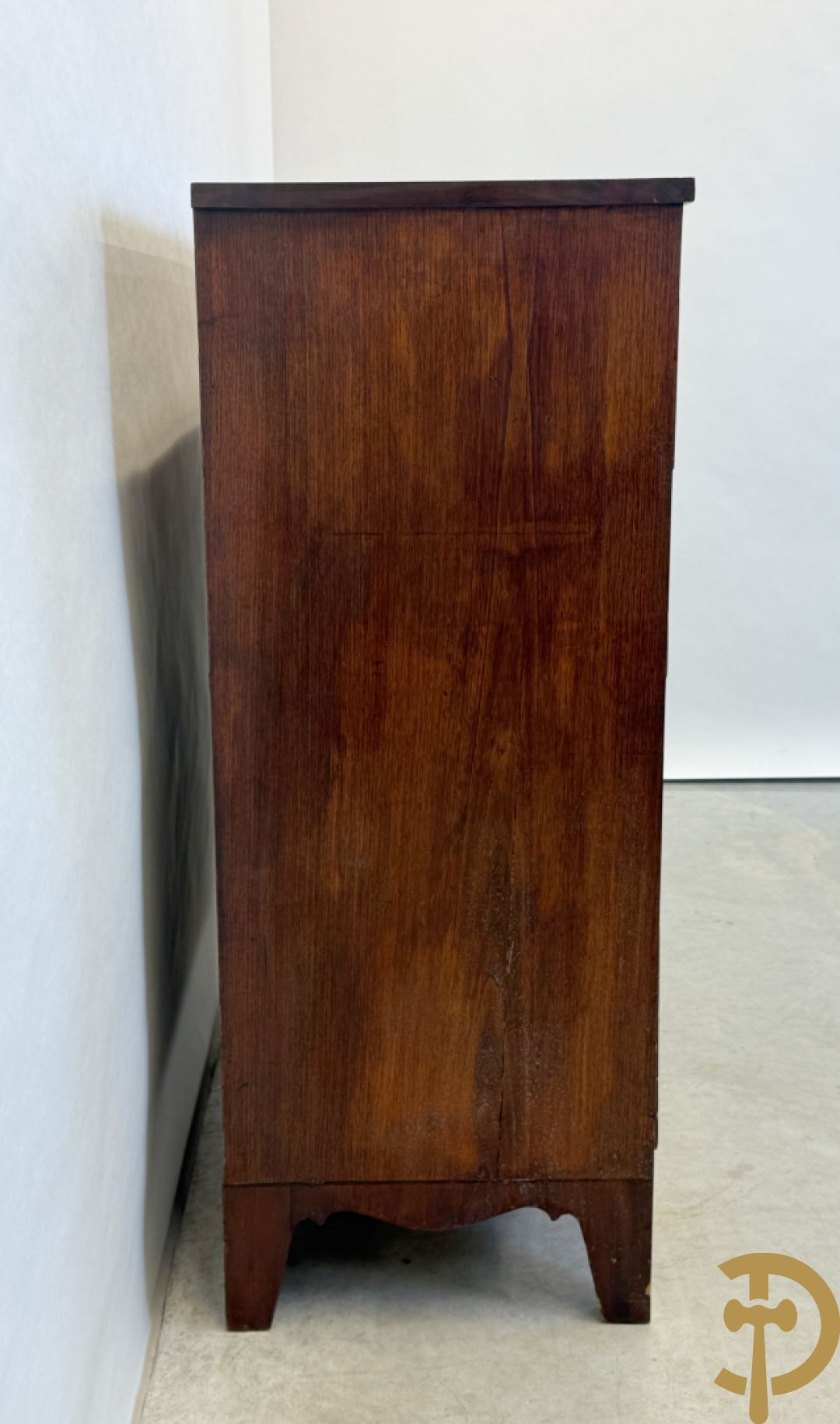 Mahoniehouten Engelse vijfladencommode