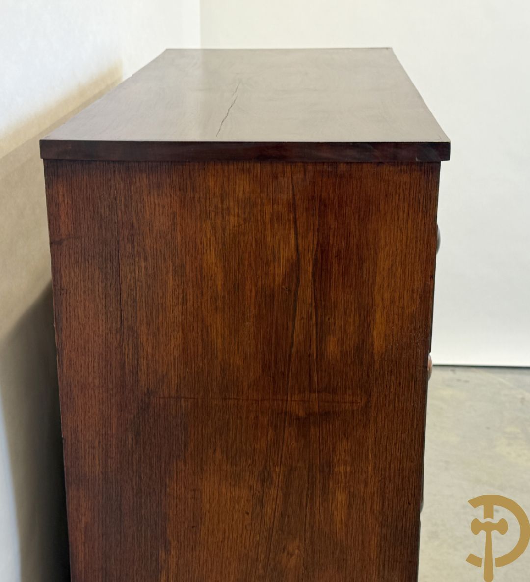 Mahoniehouten Engelse vijfladencommode