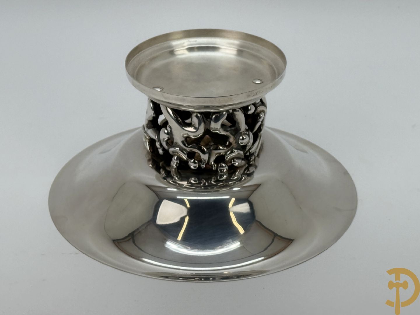 Verzilverde siercoupe, ontwerper Jean Boggio pour Roux-Marquiand - met bijhorende doos