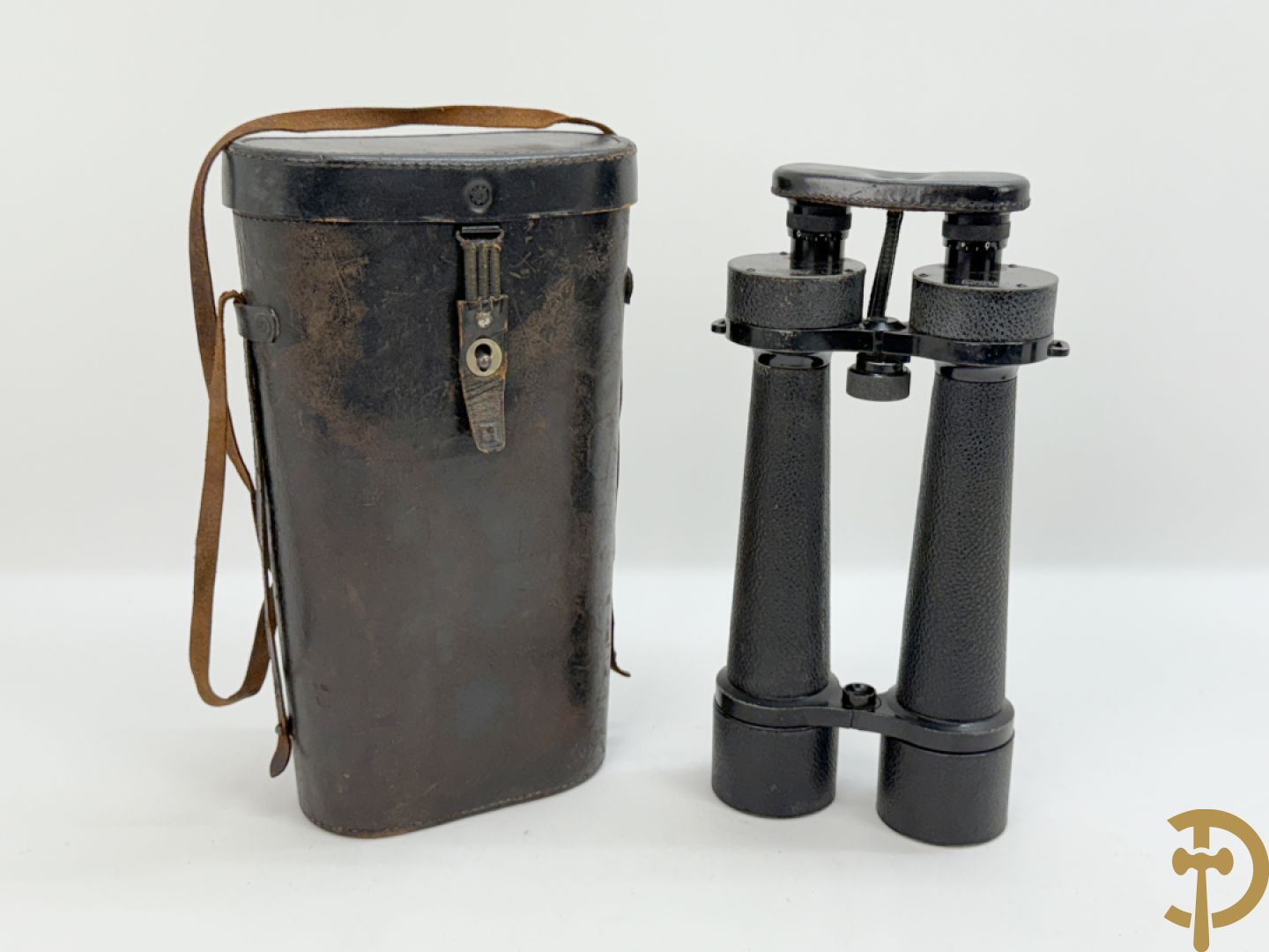 Duitse verrekijker in originele lederen etui, Carl Zeiss, WO II