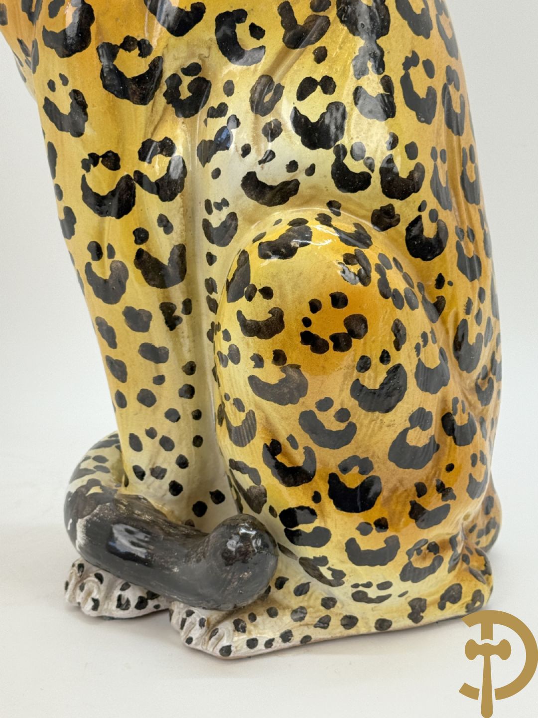 Italiaans gekleurd keramieken vintage luipaard, jaren 