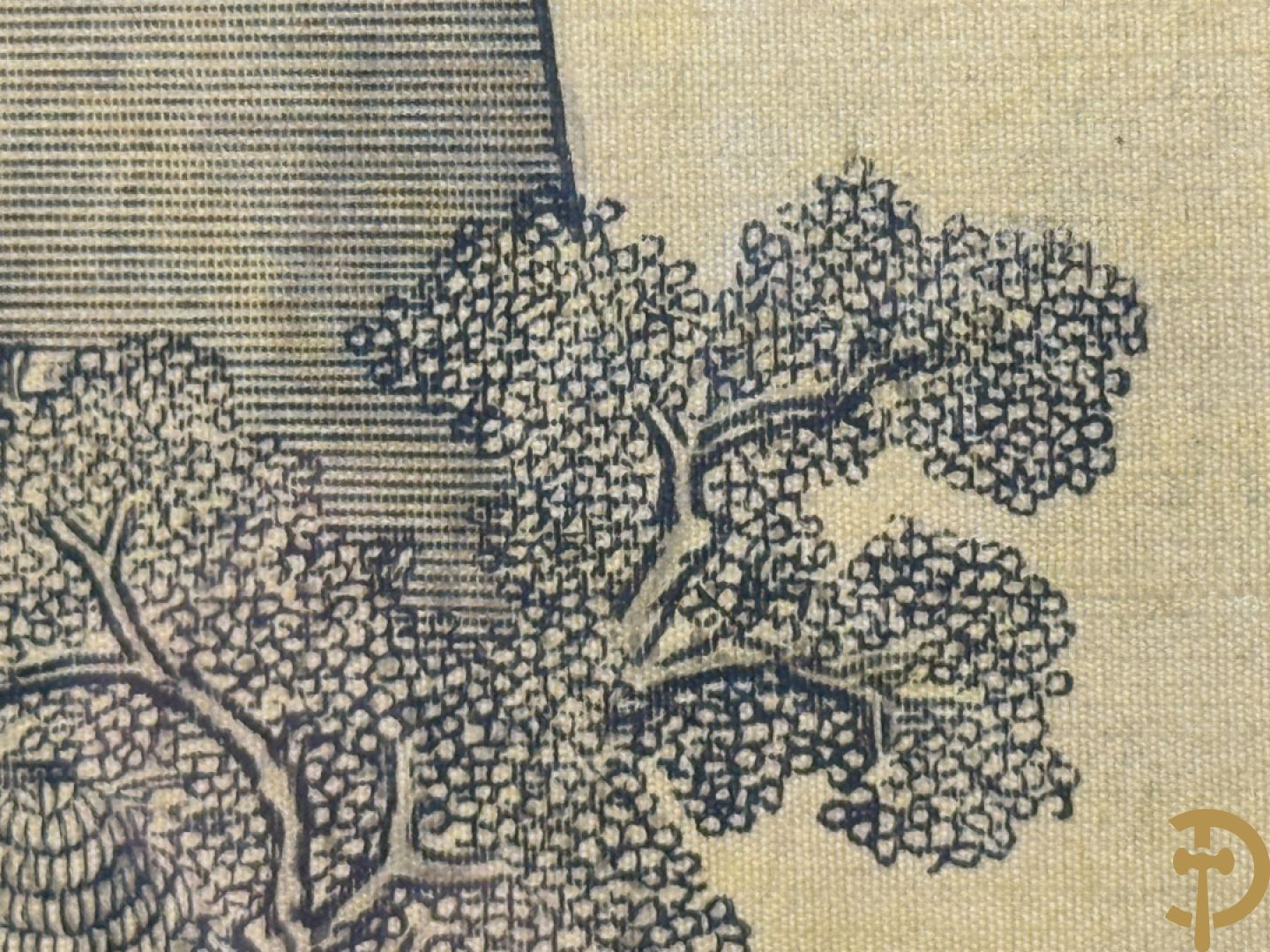 Drie ronde Aziatische zijdeschilderingen + Aziatische zijdeschildering