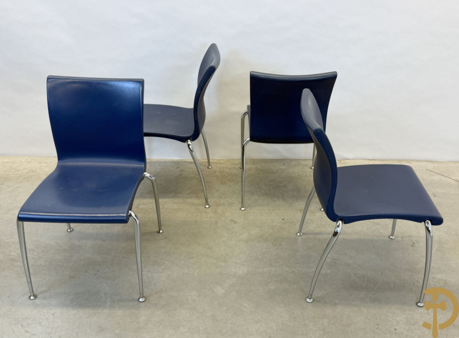Set van vier vintage stoelen op chromé poten, Weisner Hager 