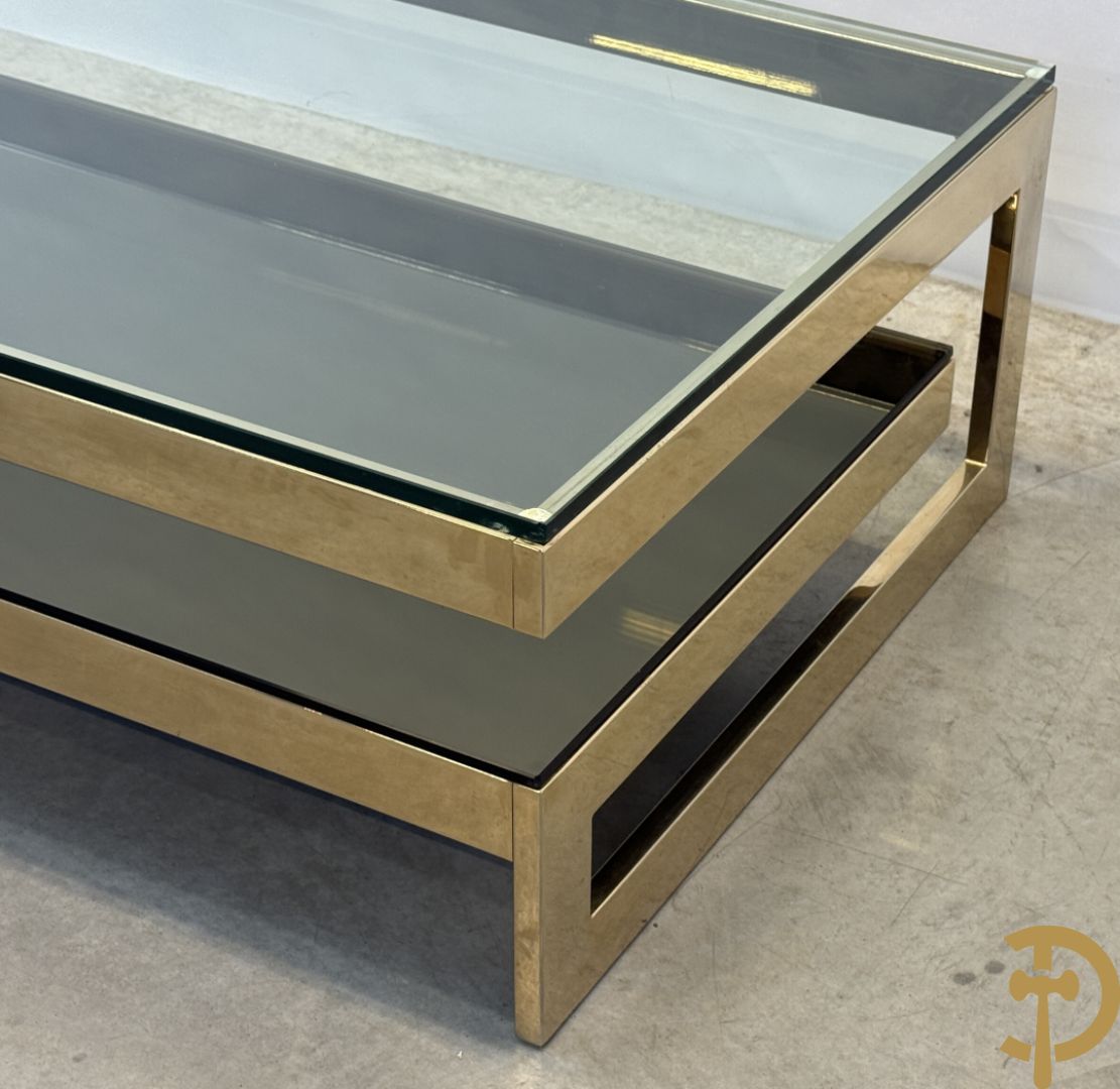 Koperen Belgochrome salontafel, G-form