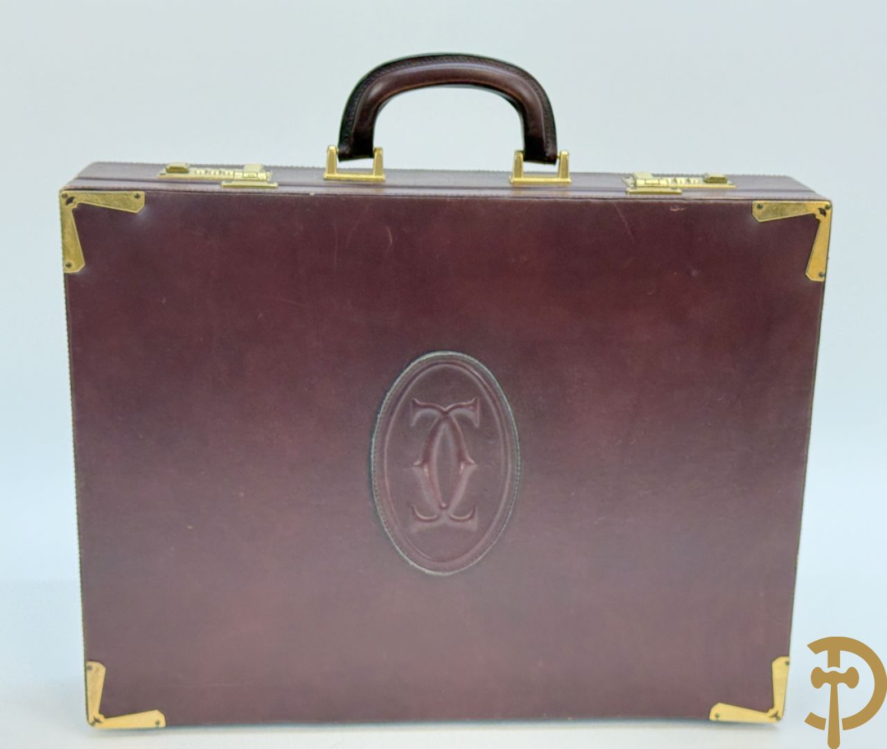 Bordeaux lederen aktentas Cartier + handtas Cartier