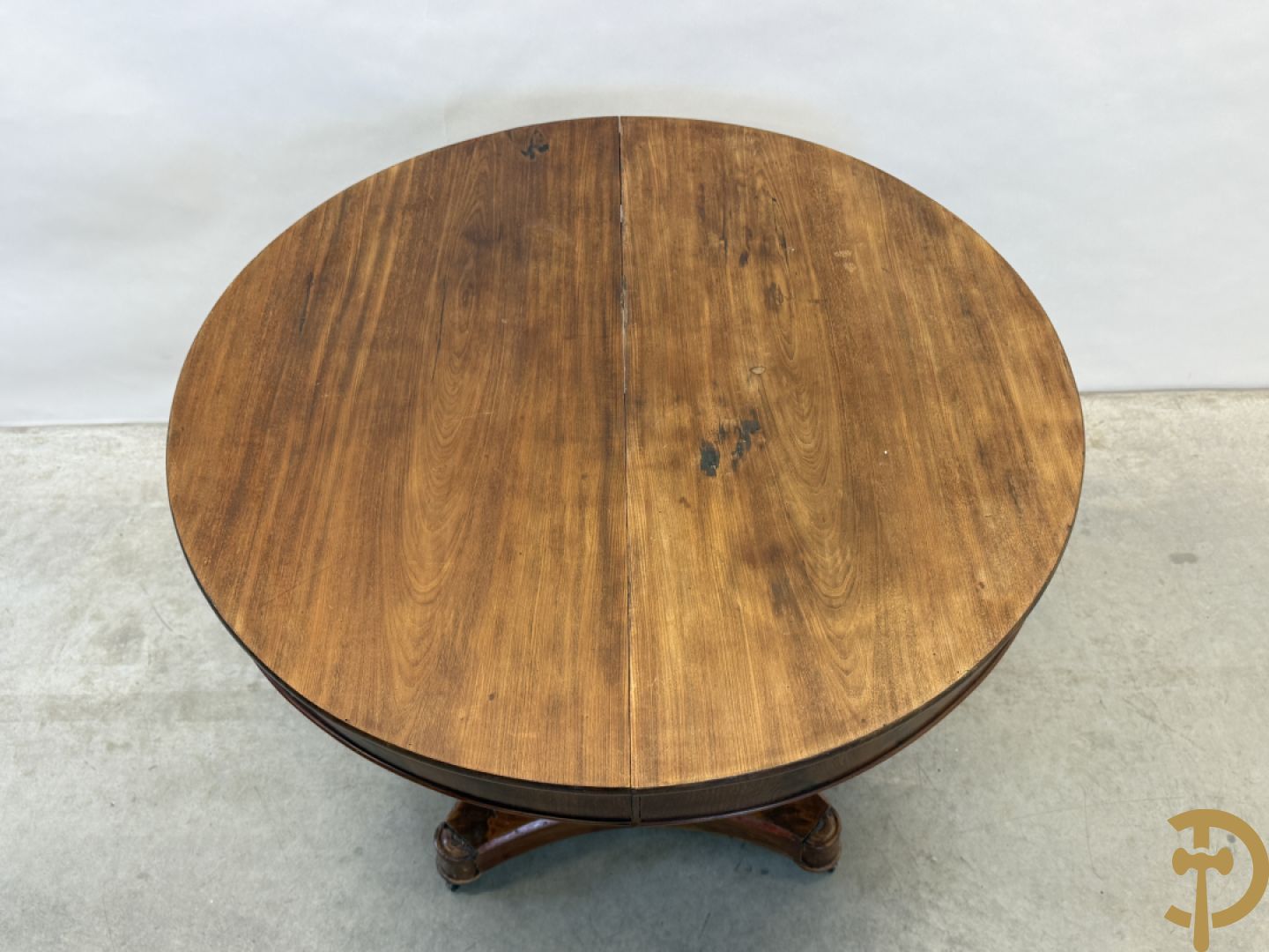 Notelaren uittrekbare ronde Charles X tafel, 19e