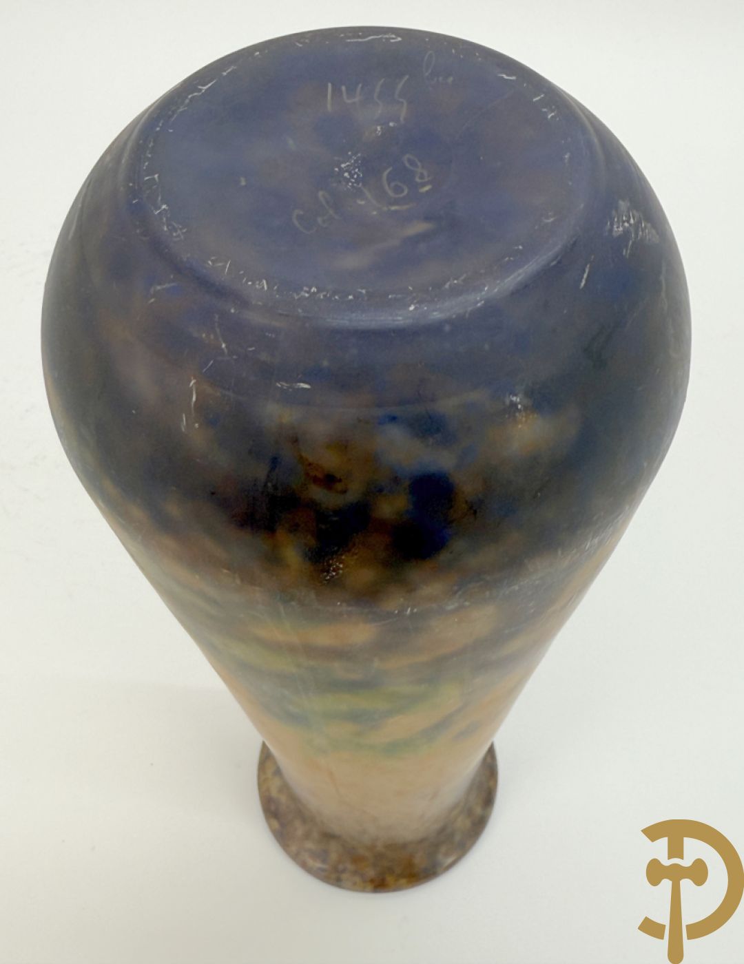 MÜLLER FRERES Luneville getekend, Art Deco vaas in glaspasta