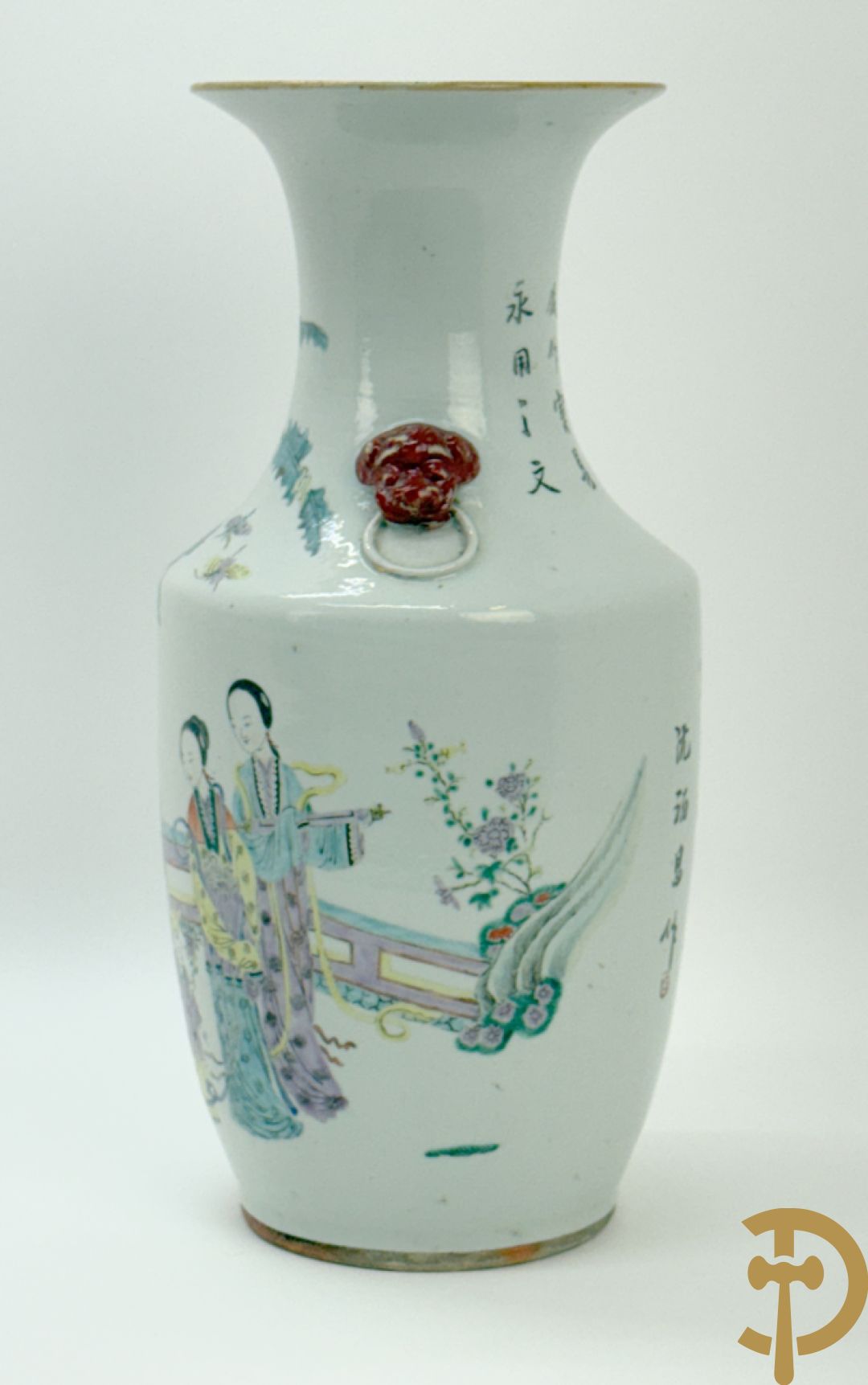 Chinese porseleinen vaas met decor van geisha