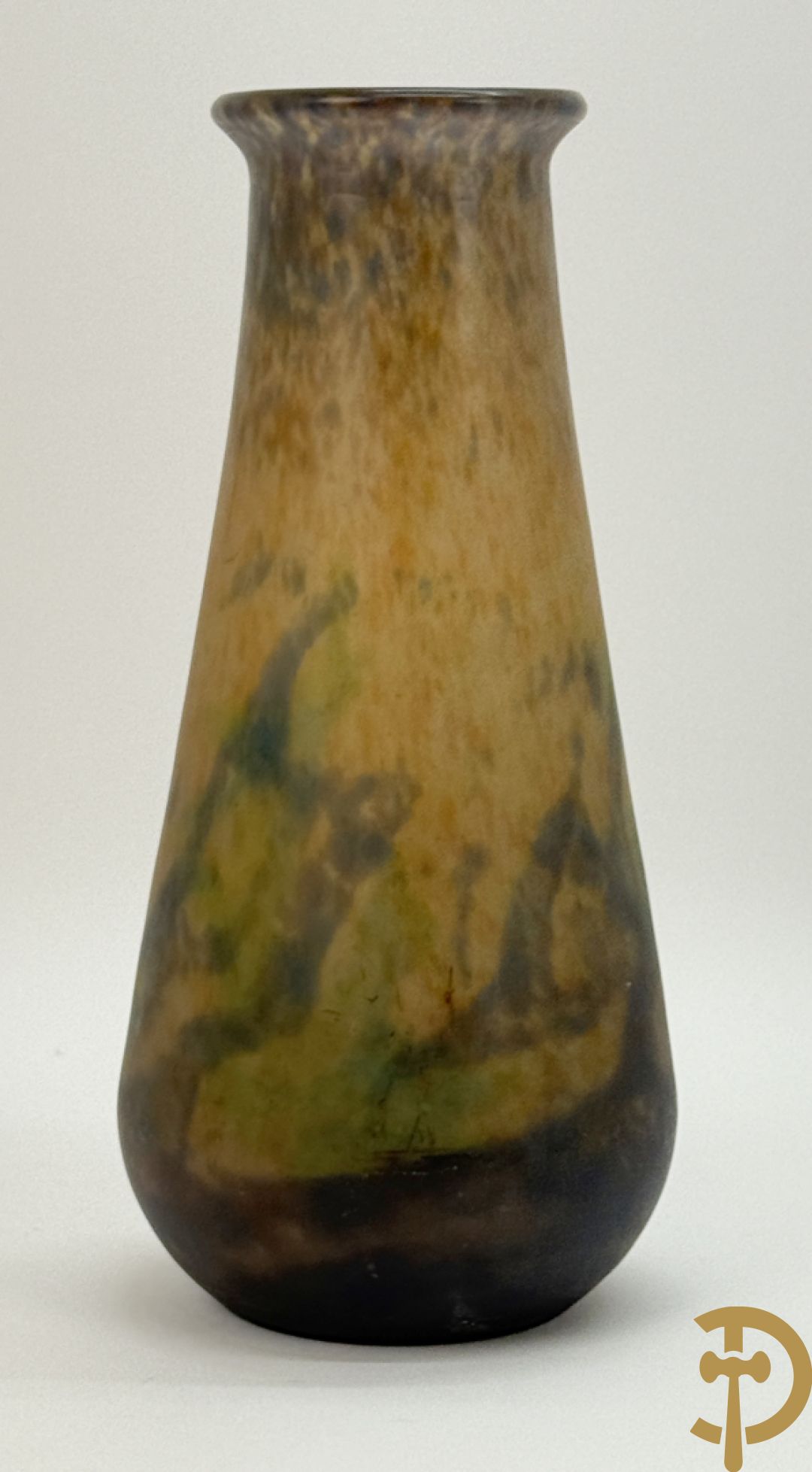 MÜLLER FRERES Luneville getekend, Art Deco vaas in glaspasta