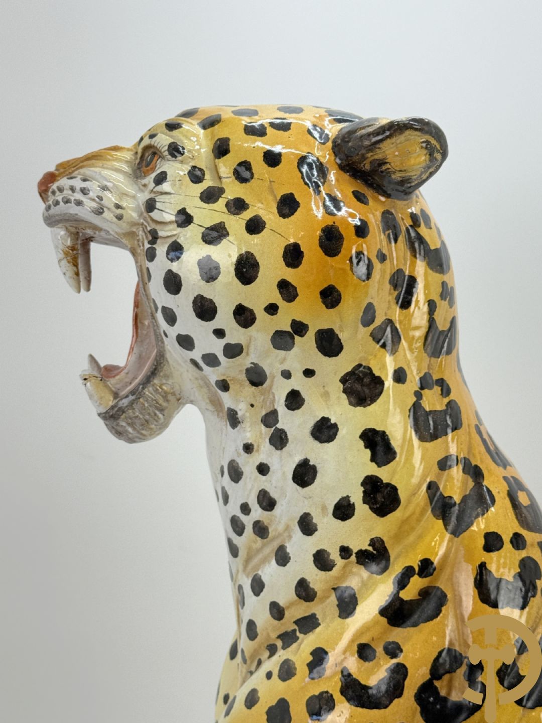 Italiaans gekleurd keramieken vintage luipaard, jaren 