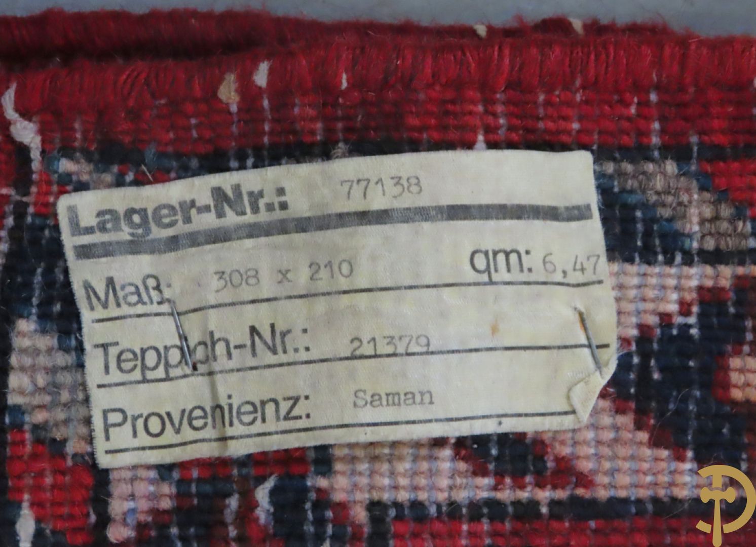 Oosters handgeknoopt tapijt met bloemenpatronen, Saman