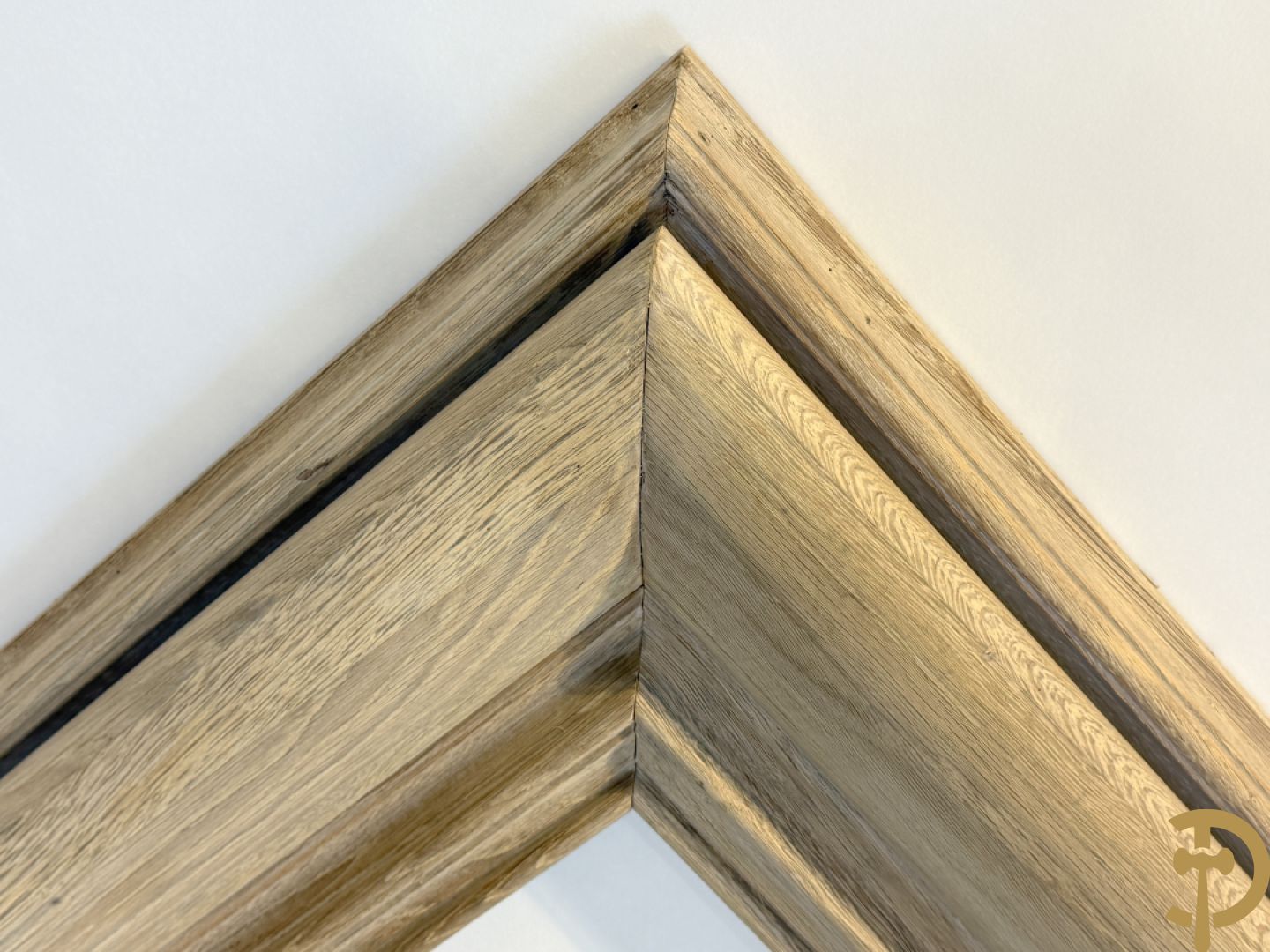 Eiken schouwmantel met gestoken molures