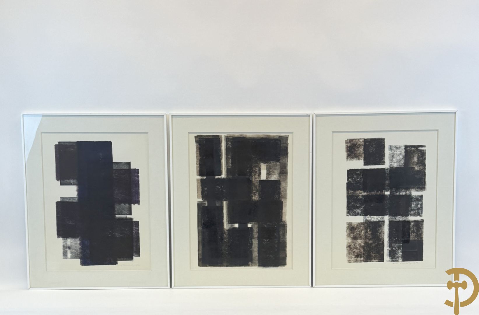 VERMEULEN NOËL getekend 1982 - drieluik acrylverf op papier