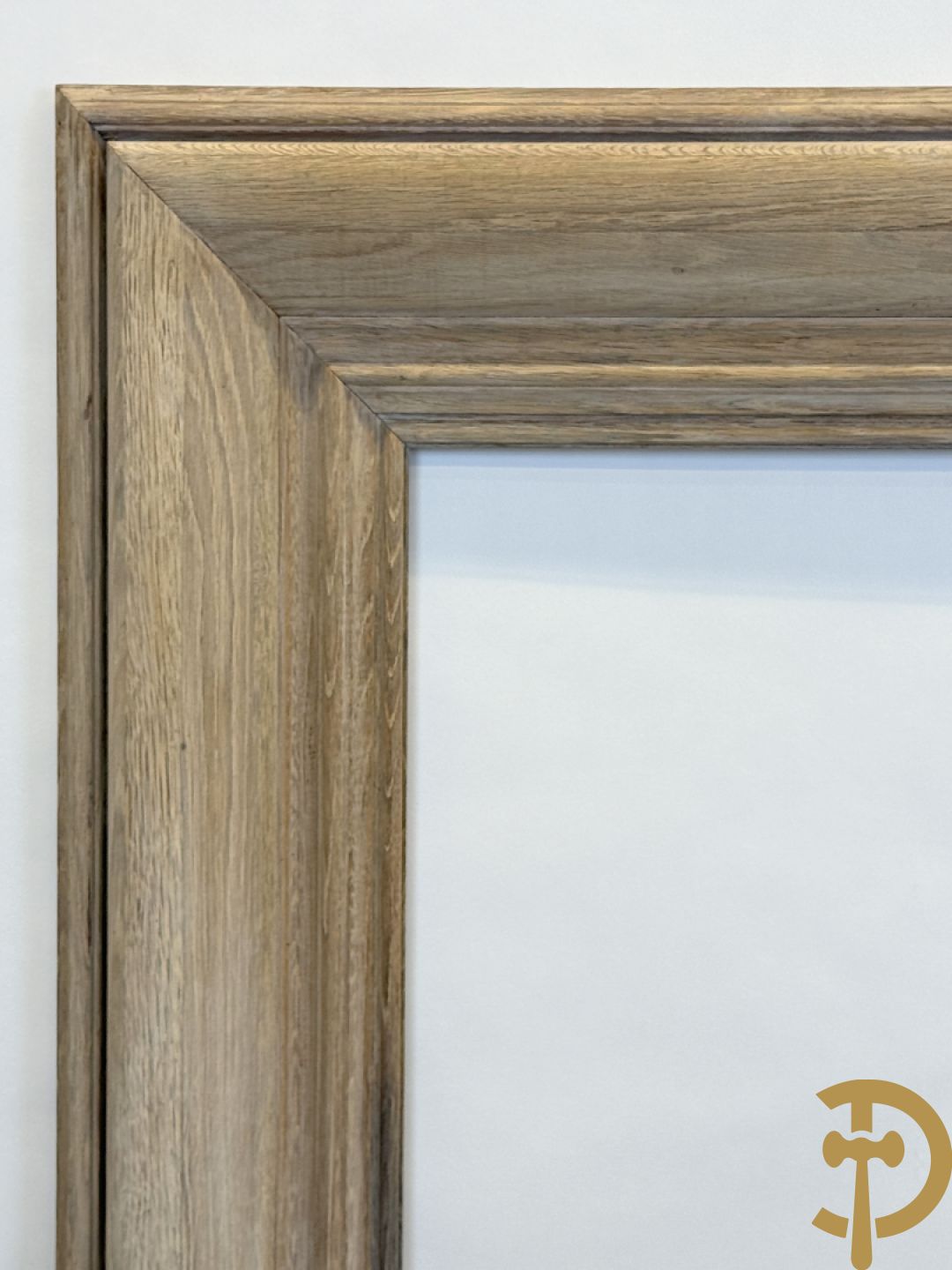 Eiken schouwmantel met gestoken molures