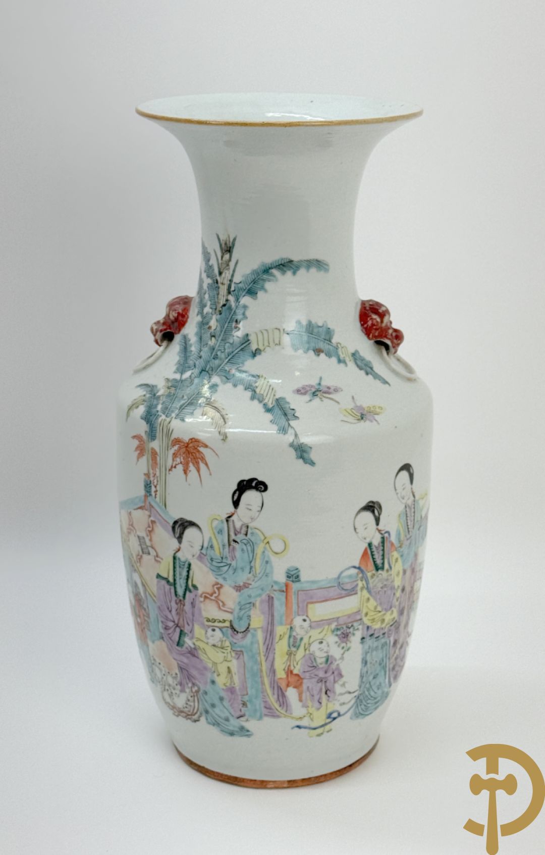 Chinese porseleinen vaas met decor van geisha