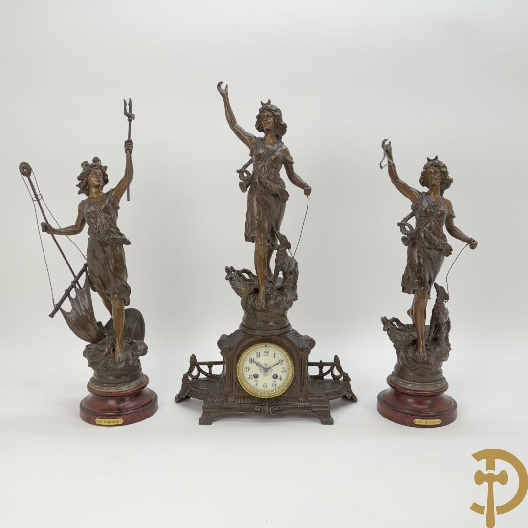 Driedelige zamak garnituur 