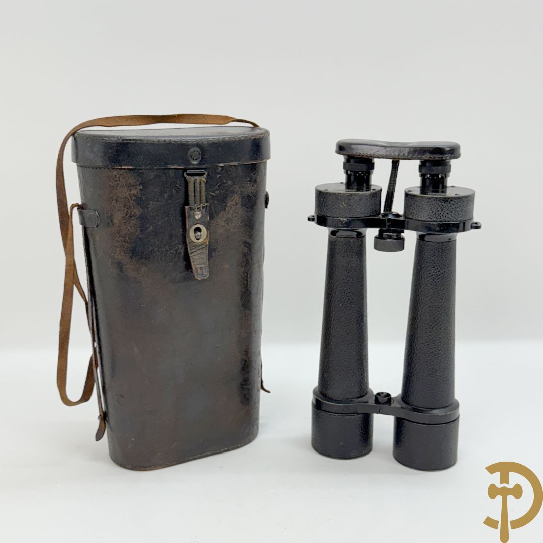 Duitse verrekijker in originele lederen etui, Carl Zeiss, WO II