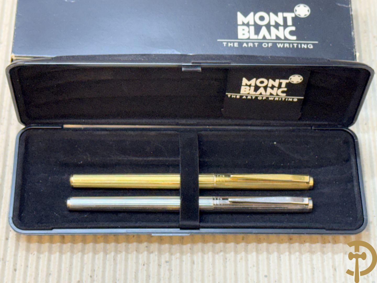 Vergulde en verzilverde vulpen Mont Blanc, met gemerkte pen