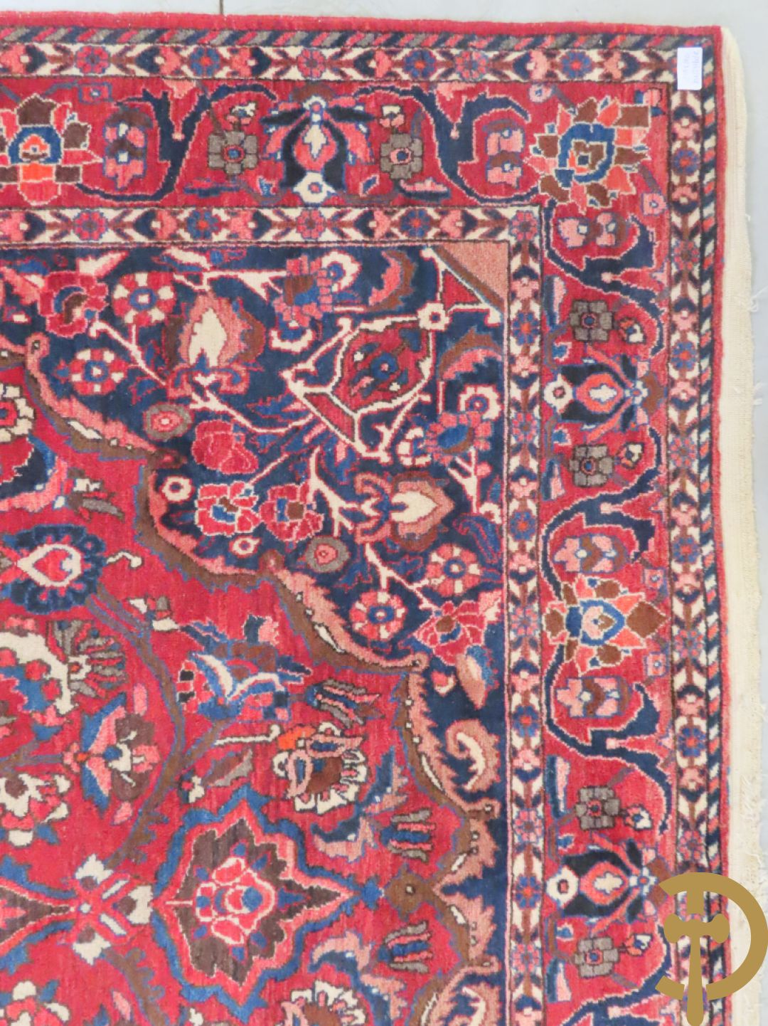 Oosters handgeknoopt tapijt met bloemenpatronen, Saman