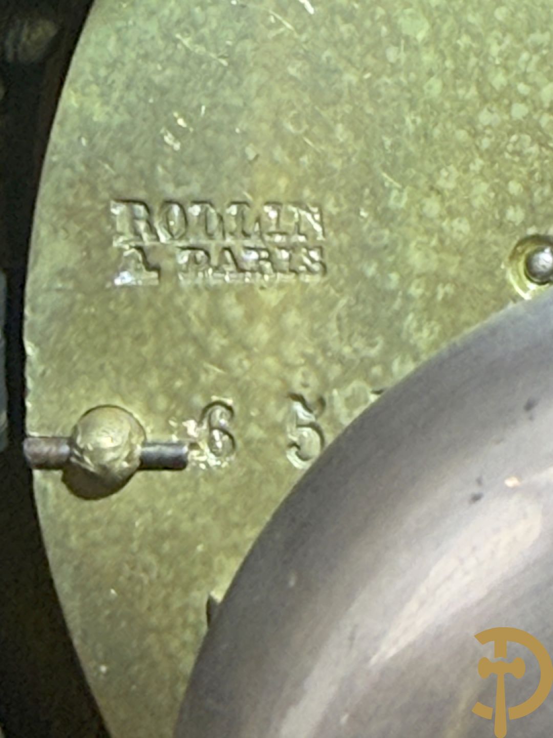 Bronzen pendule met paar cupido