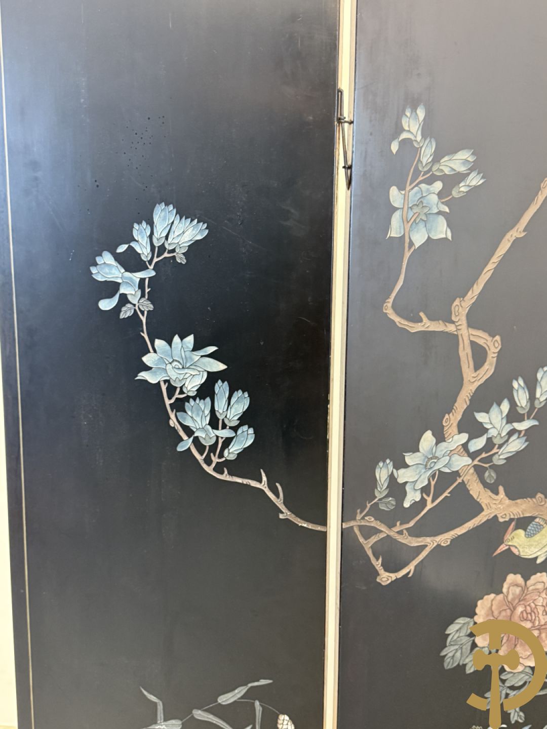 Vierdelige Chinese paravan met landschapsdecor