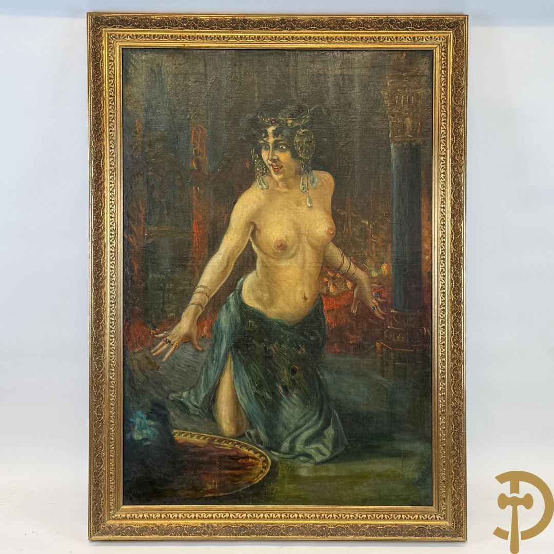 Ongetekend Franse school 'Salomé met hoofd van Johannes de Doper' olie op doek