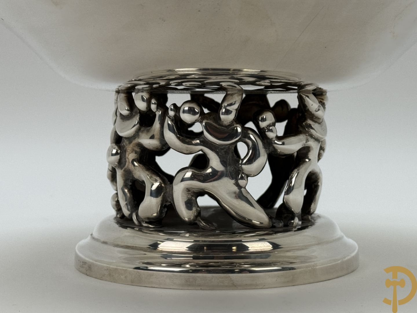 Verzilverde siercoupe, ontwerper Jean Boggio pour Roux-Marquiand - met bijhorende doos