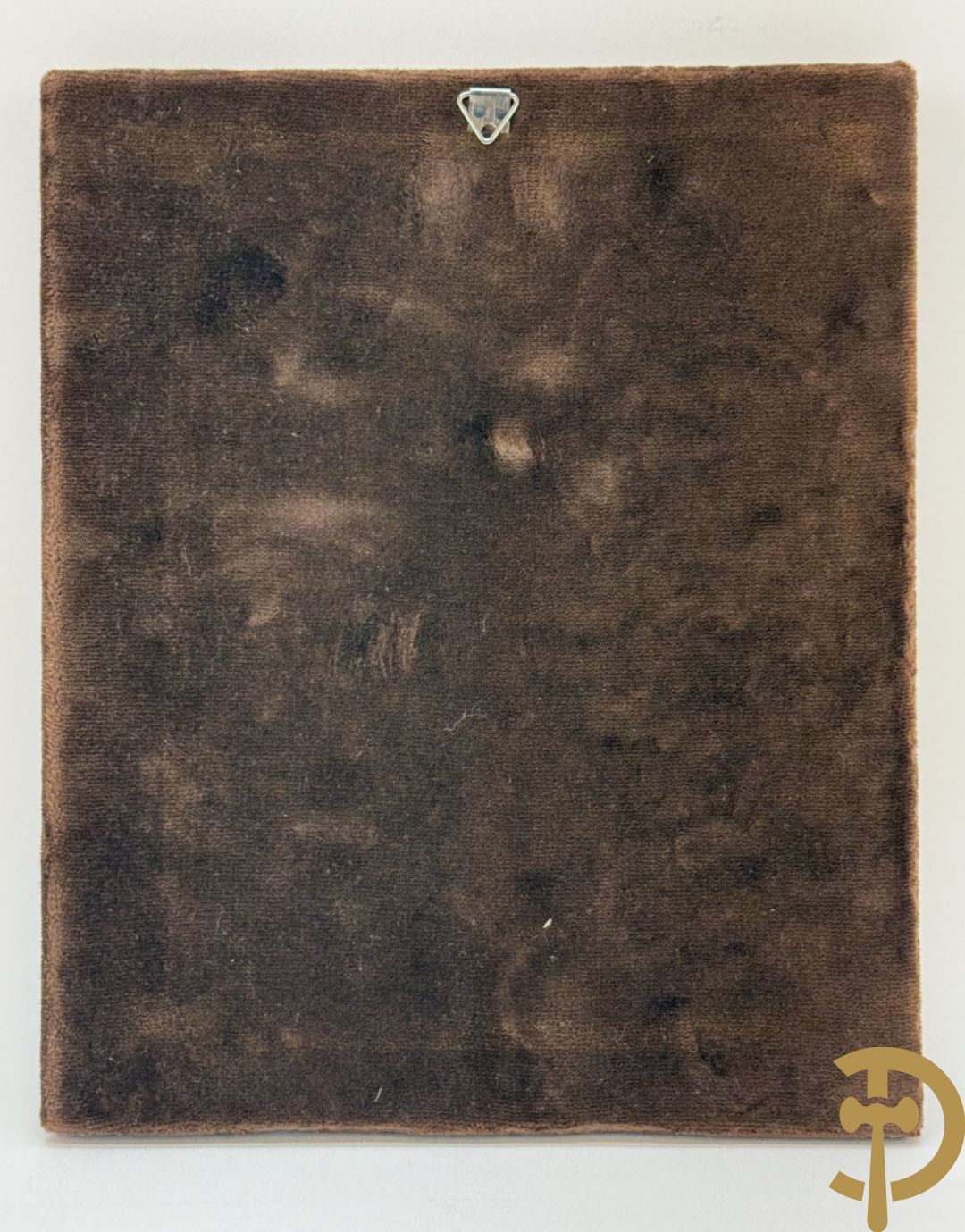 Ikoon met voorstelling van Madonna met kind met verzilverde rizza