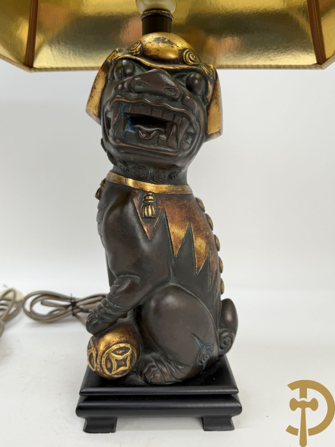 Paar fo-honden in keramiek gemonteerd als lampadaire