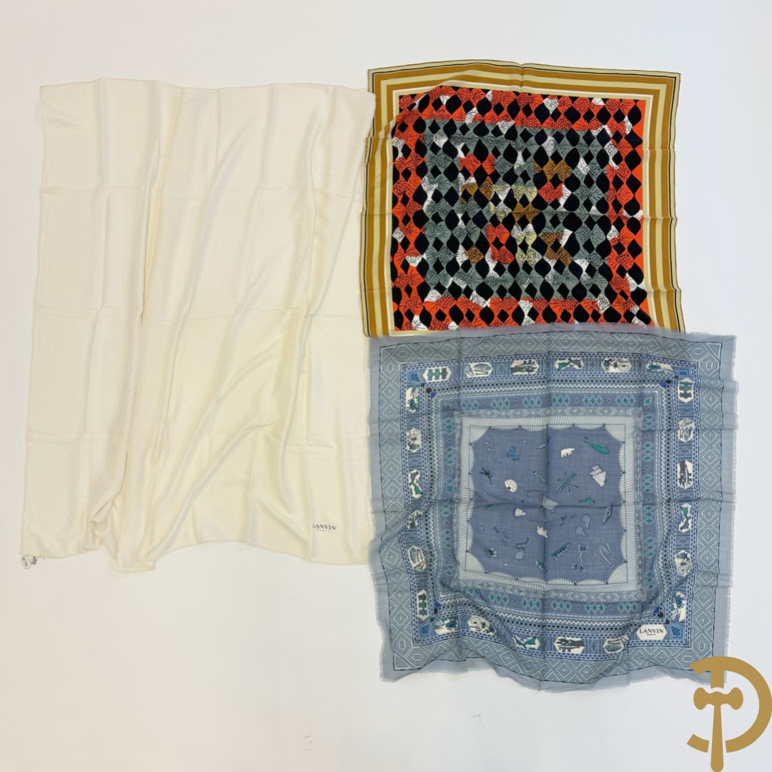 Drie foulards Lanvin Paris (nooit gedragen komt uit winkel restant)