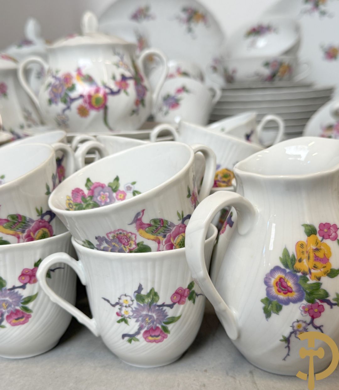 Porseleinen eet- (12-delig) en koffieservies (24- delig), Bernard Aud Limoges + porseleinen koffieservies, Haviland Limoges