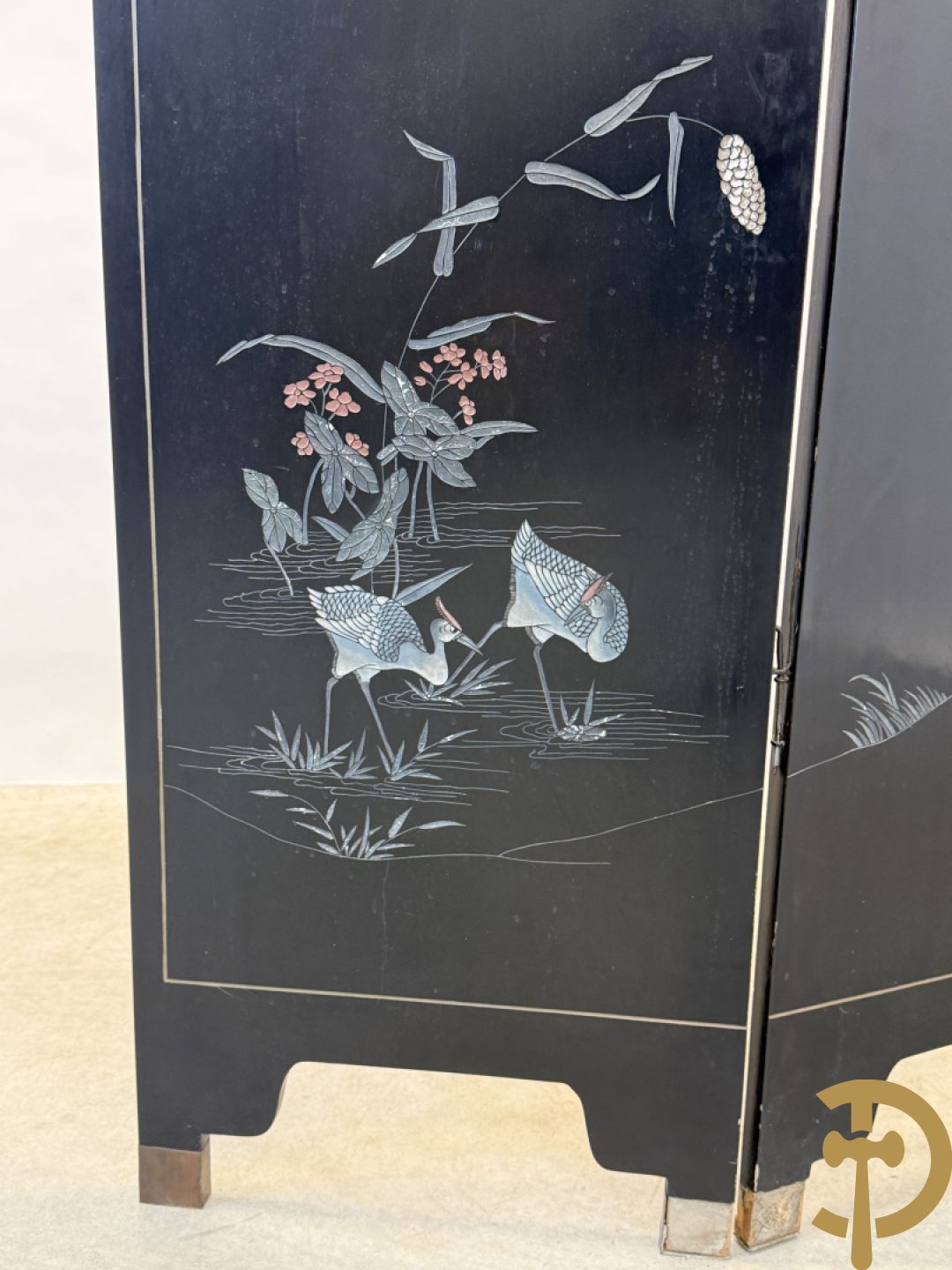 Vierdelige Chinese paravan met landschapsdecor