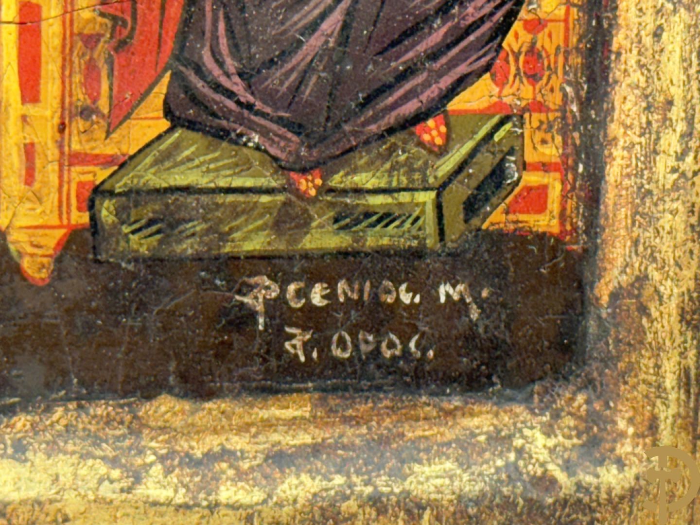 Ikoon met voorstelling van Madonna met kind + ikoon met voorstelling van engel Gabriël