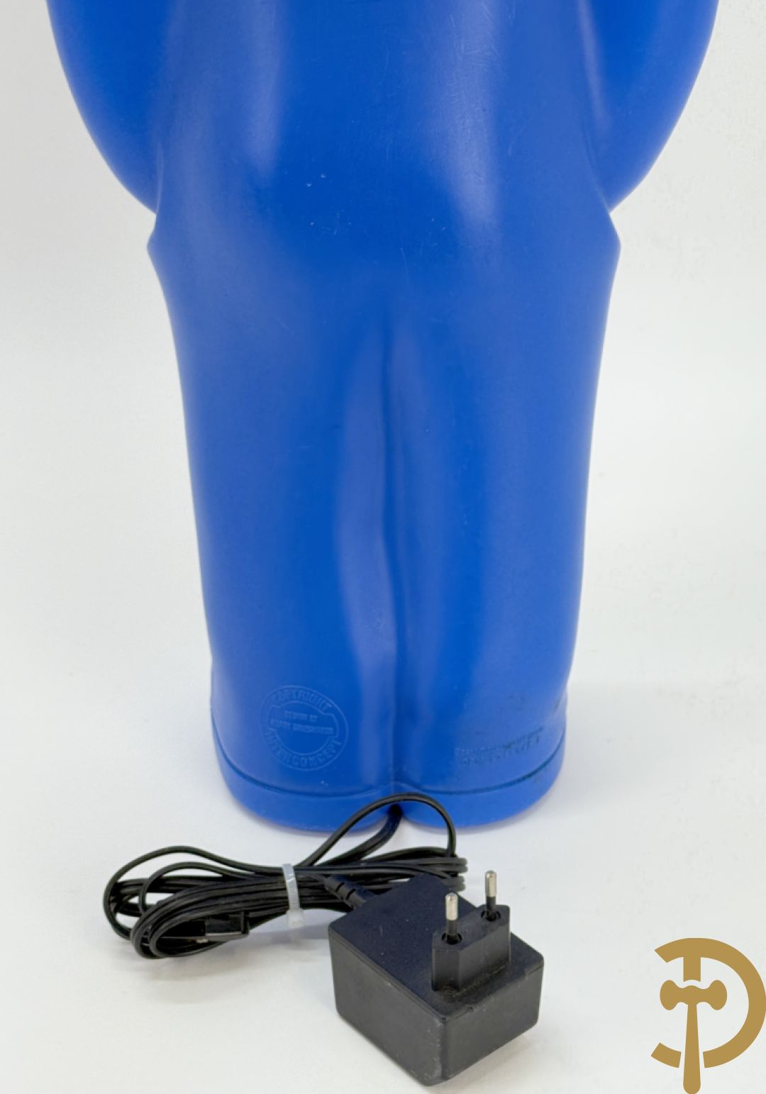 Staande lampadaire in blauwe plexi van Kuifje, gemerkt Interconcept designed by Harry Grieshaeber