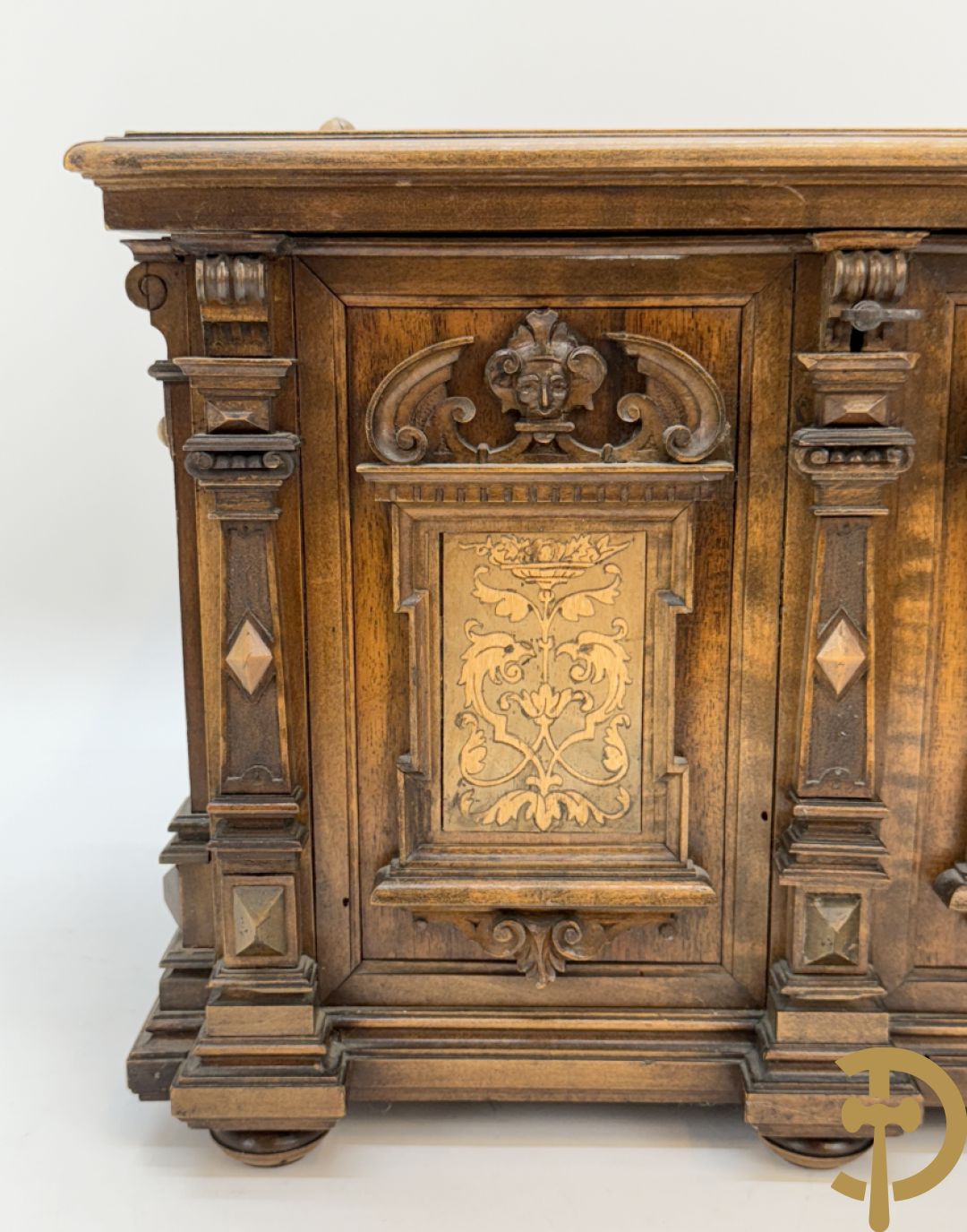 Houten gemarketteerd schatkistje