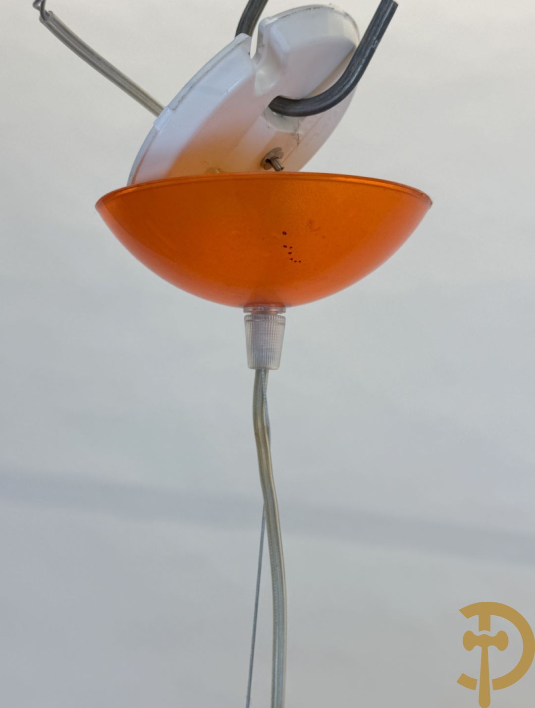 Paar vintage oranje plexi plafondlampen, Kartell, design Ferruccio-Laviani