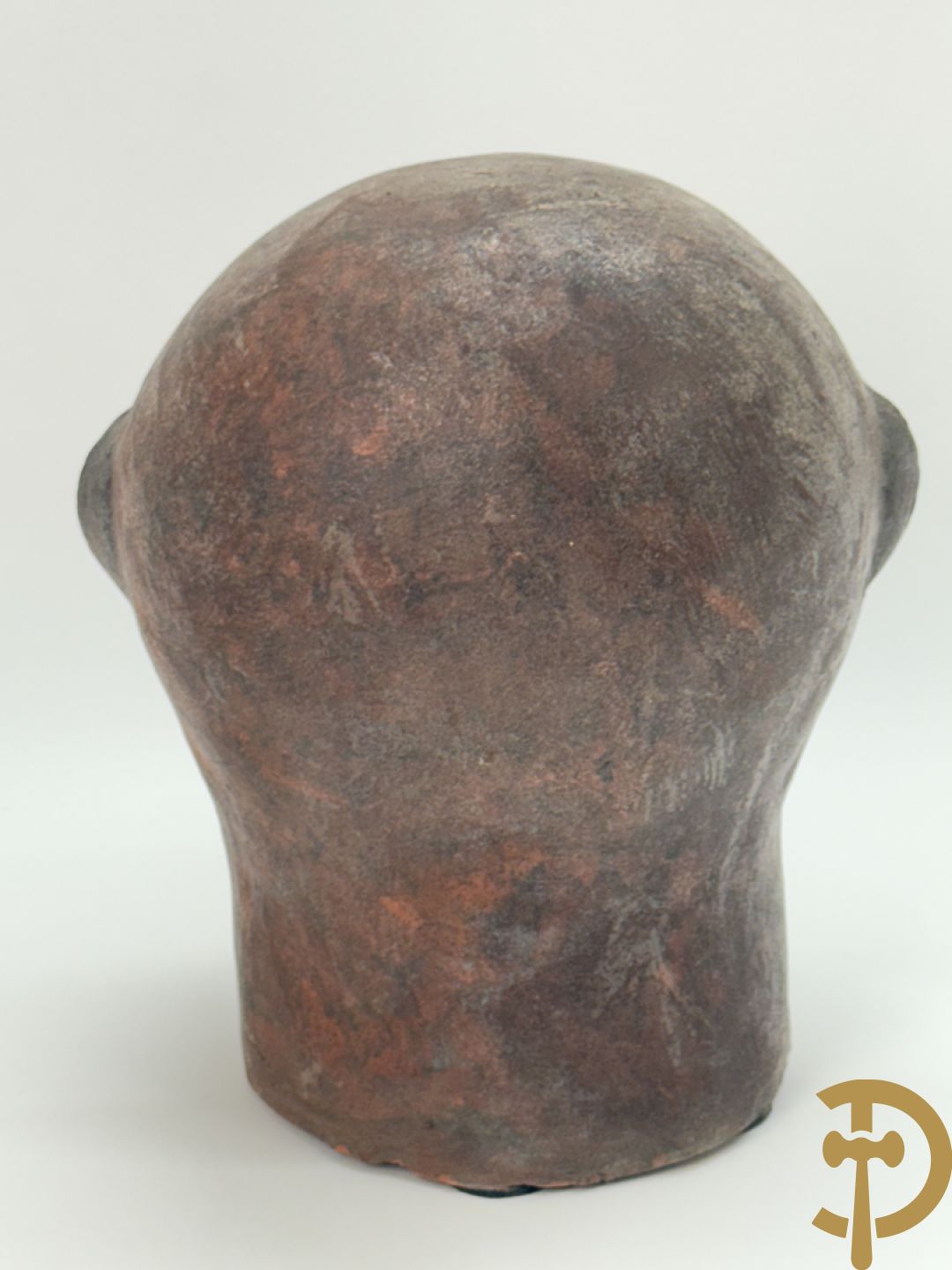 CALUWIER Carlos gestempeld binnenin, paar keramieken hoofden + Handbeschilderde ovale schotel van Caluwier Carlos