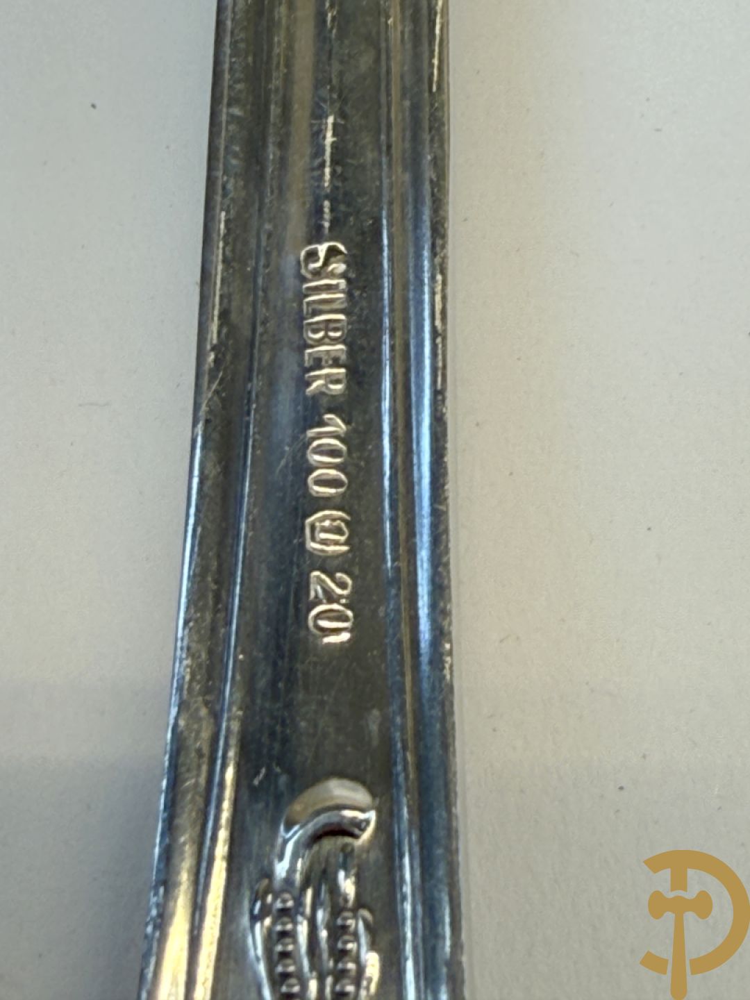 Verzilverd Louis XV bestek in schrijn : 10 reeksen en losse stukken