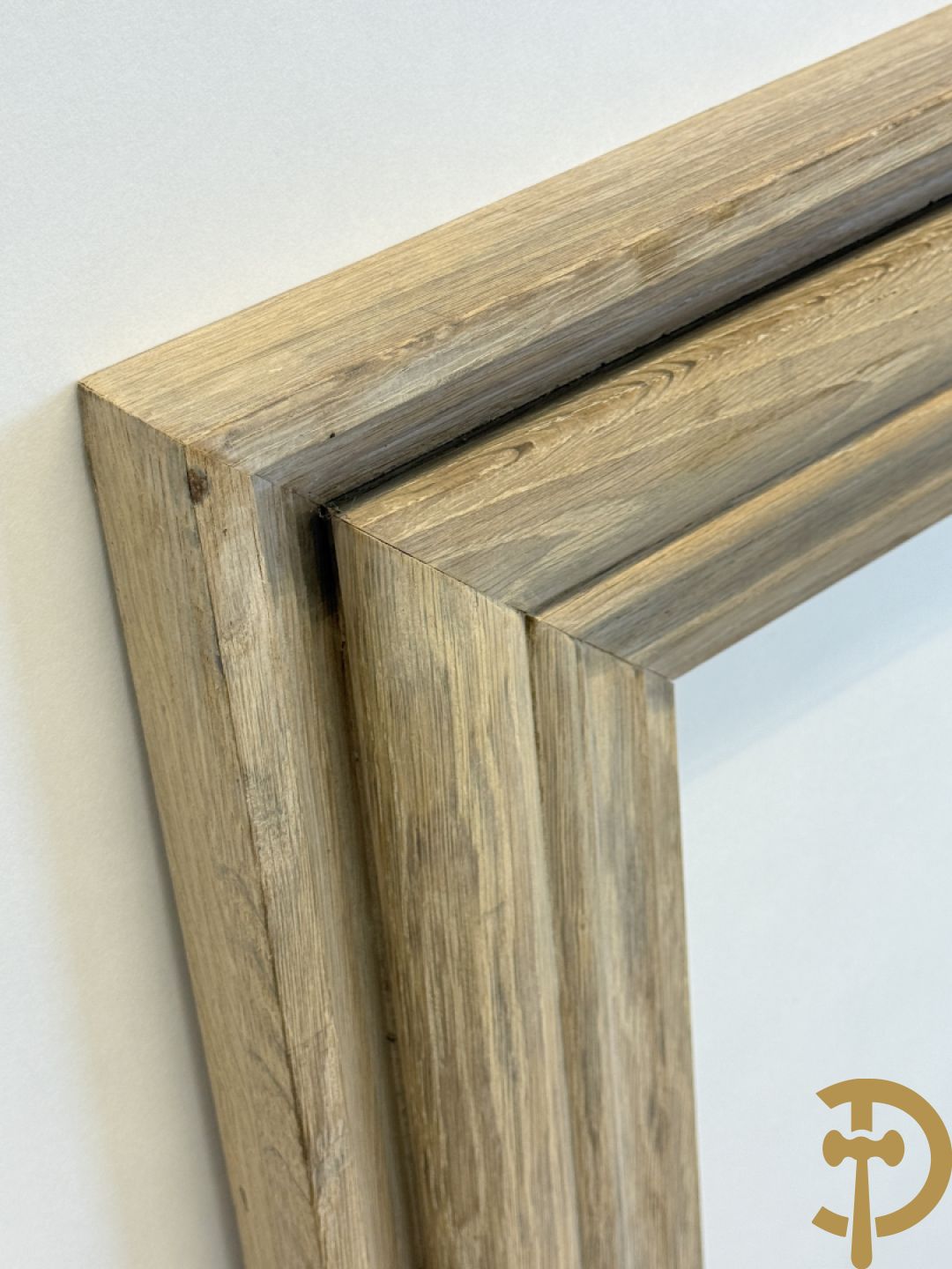 Eiken schouwmantel met gestoken molures