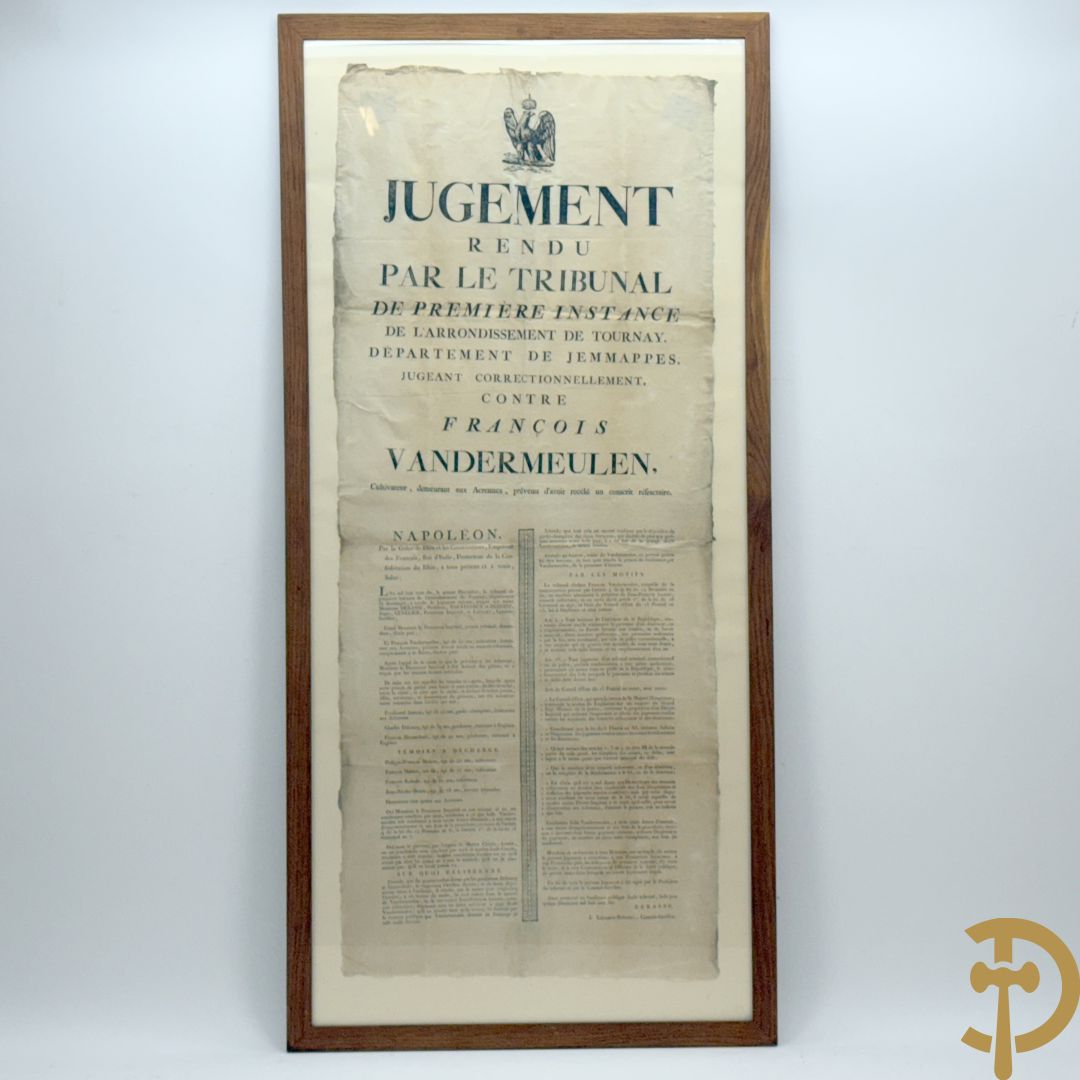 Antiek document uit de Empire periode 