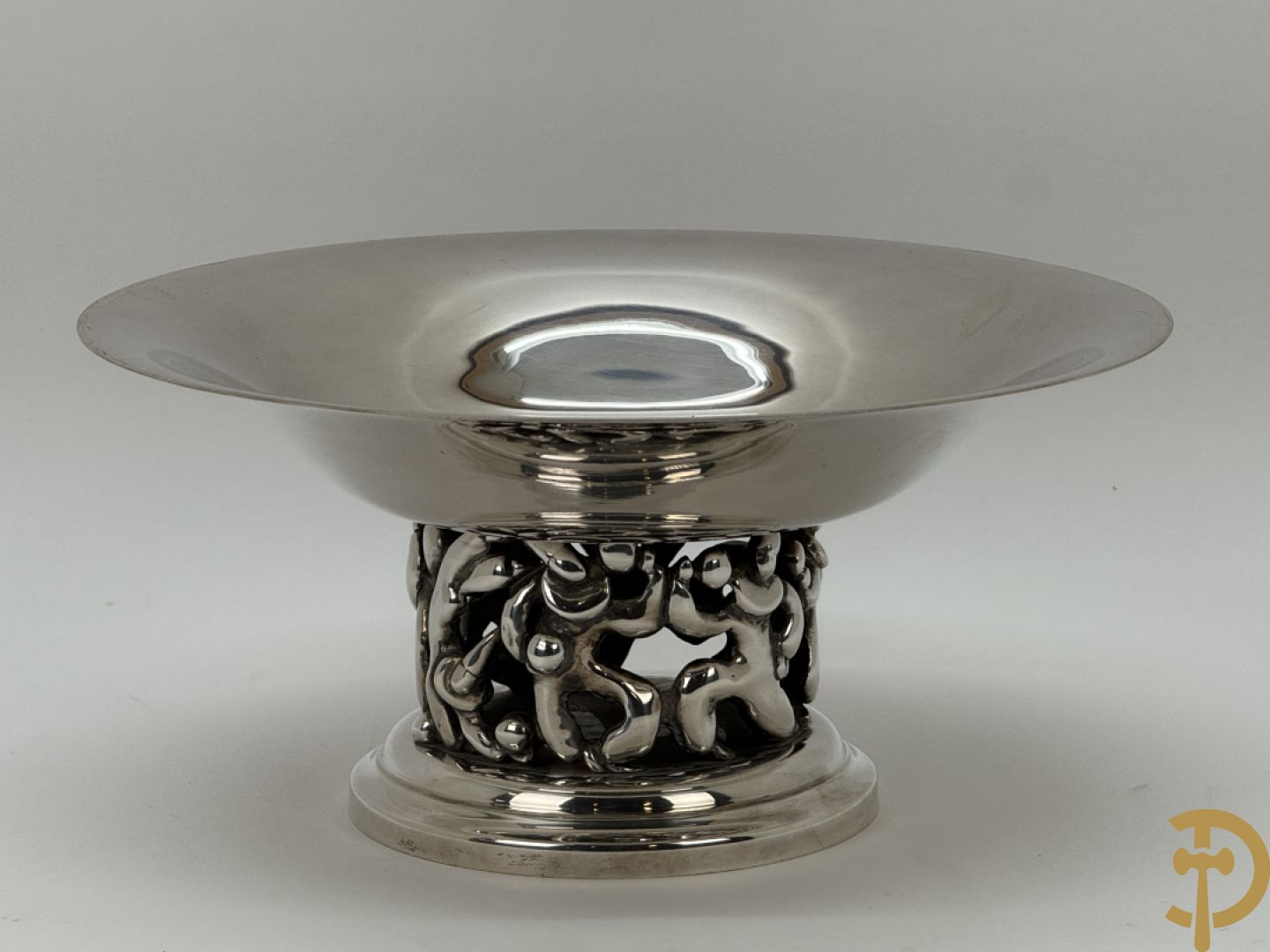 Verzilverde siercoupe, ontwerper Jean Boggio pour Roux-Marquiand - met bijhorende doos