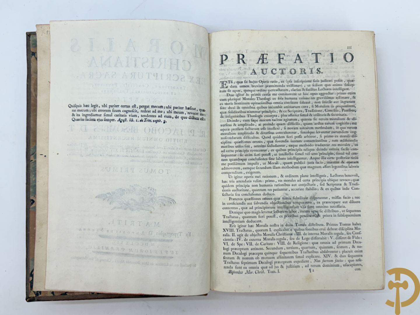 Reeks oude theologische boeken met lederen kaft 17e-18e w.o. Moralis Christiana, Missale Romanum  en Bibliorum Concordantia