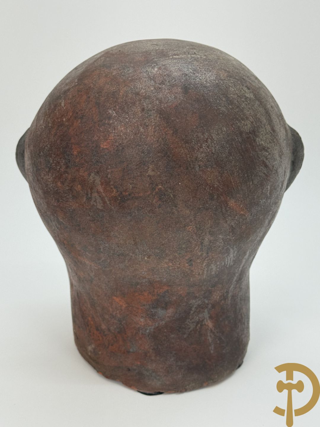 CALUWIER Carlos gestempeld binnenin, paar keramieken hoofden + Handbeschilderde ovale schotel van Caluwier Carlos